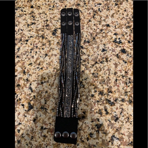 Stylish black and silver bracelet